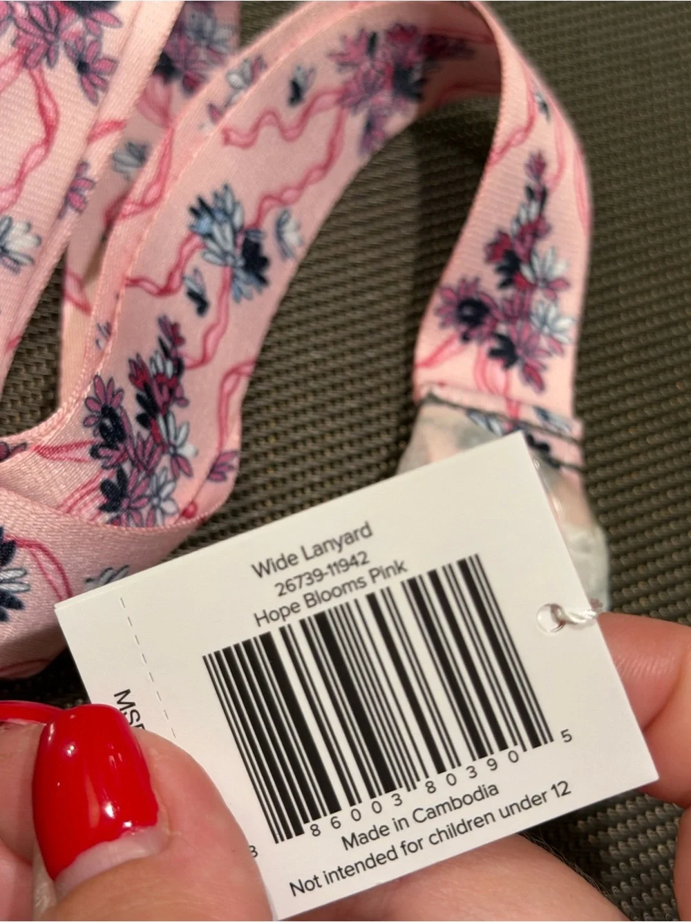 Vera Bradley Pink Floral Lanyard new
